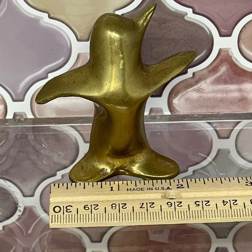 Vintage Brass‎ Penguin Figurine Abstract Mid Century Modern Decor